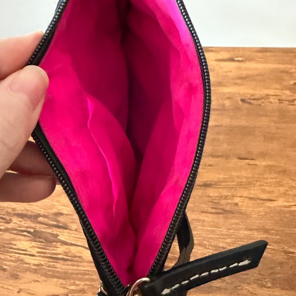 Dooney and Bourke Crossbody Black Bag with Pink Inside and Duck Logo - Picture 3 of 4